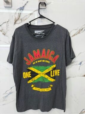 Men's Jamaica 'One Love' Graphic Tee - Charcoal